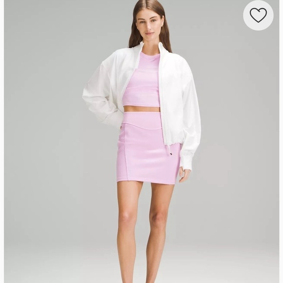 Lululemon Scuba HR Mini Skirt Bubble Gum Pink NWT Women’s Size Large Stretch - Picture 2 of 9
